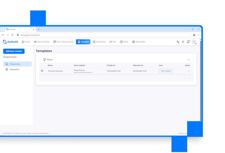 Crie modelos de documentos recorrentes